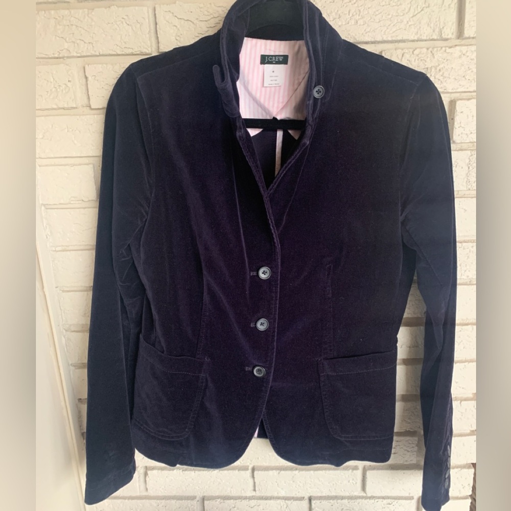 J. Crew Vintage Velveteen Navy Jacket Size M